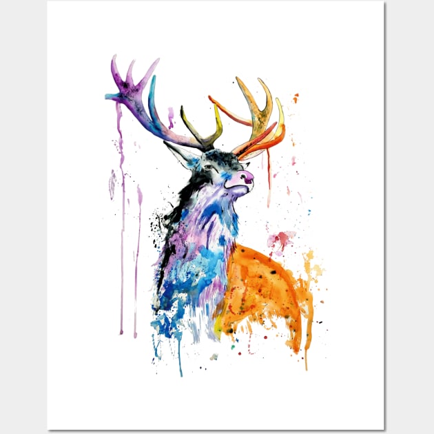 deer watercolor Wall Art by NemfisArt